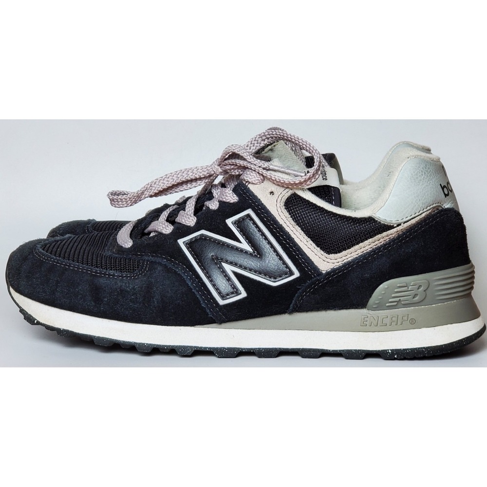 New Balance 574 Classic Women's 9 Black Grayโ White Tennis Shoes Sneakers Retro